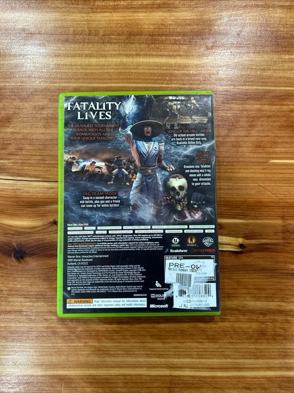 Mortal Kombat (Microsoft Xbox 360, 2011) CIB Complete